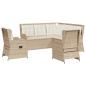 Preview: 5-tlg. Garten-Lounge-Set mit Kissen Beige Poly Rattan