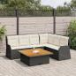 Preview: ARDEBO.de - 5-tlg. Garten-Lounge-Set mit Kissen Schwarz Poly Rattan