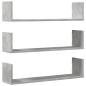 Preview: Wandregale 3 Stk. Betongrau 80x18x18 cm Holzwerkstoff