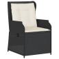 Preview: 3-tlg. Garten-Lounge-Set mit Kissen Schwarz Poly Rattan