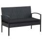 Preview: 4-tlg. Garten-Lounge-Set mit Auflagen Poly Rattan Schwarz