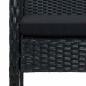 Preview: 4-tlg. Garten-Lounge-Set mit Auflagen Poly Rattan Schwarz
