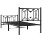 Preview: Bettgestell mit Kopf- und Fußteil Metall Schwarz 90x200 cm
