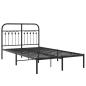 Preview: Bettgestell mit Kopfteil Metall Schwarz 120x200 cm