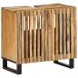 Preview: ARDEBO.de - Waschbeckenunterschrank 62x34x58 cm Raues Massives Mangoholz