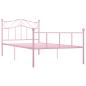Preview: Bettgestell Rosa Metall 90×200 cm