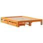 Preview: Massivholzbett ohne Matratze Wachsbraun 160x200 Kiefernholz