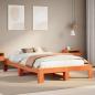 Preview: ARDEBO.de - Massivholzbett ohne Matratze Wachsbraun 135x190 cm Kiefernholz