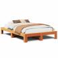 Preview: Massivholzbett ohne Matratze Wachsbraun 135x190 cm Kiefernholz