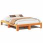 Preview: Massivholzbett ohne Matratze Wachsbraun 150x200 cm Kiefernholz