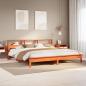 Preview: ARDEBO.de - Massivholzbett ohne Matratze Wachsbraun 200x200 Kiefernholz