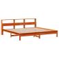 Preview: Massivholzbett ohne Matratze Wachsbraun 200x200 Kiefernholz