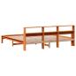 Preview: Massivholzbett ohne Matratze Wachsbraun 200x200 Kiefernholz