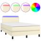 Preview: Boxspringbett mit Matratze & LED Creme 120x200 cm Kunstleder