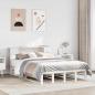 Preview: ARDEBO.de - Massivholzbett mit Regal ohne Matratze Weiß 160x200 cm