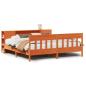 Preview: Massivholzbett mit Regal ohne Matratze Wachsbraun 200x200 cm