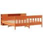 Preview: Massivholzbett mit Regal ohne Matratze Wachsbraun 200x200 cm