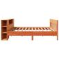 Preview: Massivholzbett mit Regal ohne Matratze Wachsbraun 200x200 cm