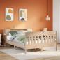 Preview: ARDEBO.de - Massivholzbett mit Regal ohne Matratze 135x190 cm Kiefer