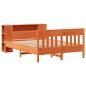 Preview: Massivholzbett mit Regal ohne Matratze Wachsbraun 135x190 cm
