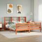 Preview: ARDEBO.de - Massivholzbett ohne Matratze Wachsbraun 200x200 Massivholz