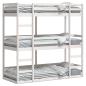 Preview: Dreifach-Etagenbett Weiß 90x190 cm Massivholz Kiefer