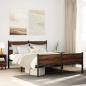 Preview: ARDEBO.de - Bettgestell ohne Matratze Braun Eiche 137x190 cm Holzwerkstoff