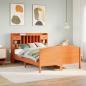 Preview: ARDEBO.de - Massivholzbett mit Regal ohne Matratze Wachsbraun 160x200 cm