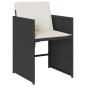 Preview: 7-tlg. Garten-Essgruppe mit Kissen Schwarz Poly Rattan