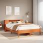 Preview: ARDEBO.de - Massivholzbett mit Regal ohne Matratze Wachsbraun 140x200 cm