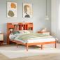Preview: ARDEBO.de - Massivholzbett mit Regal ohne Matratze Wachsbraun 160x200 cm