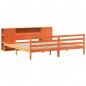 Preview: Massivholzbett mit Regal ohne Matratze Wachsbraun 200x200 cm