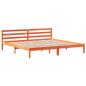 Preview: Massivholzbett mit Regal ohne Matratze Wachsbraun 200x200 cm