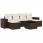 Preview: 7-tlg. Garten-Sofagarnitur mit Kissen Braun Poly Rattan