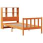 Preview: Massivholzbett mit Regal ohne Matratze Wachsbraun 100x200 cm