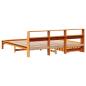 Preview: Massivholzbett mit Regal ohne Matratze Wachsbraun 180x200 cm
