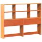 Preview: Massivholzbett mit Regal ohne Matratze Wachsbraun 140x190 cm