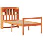 Preview: Massivholzbett mit Regal ohne Matratze Wachsbraun 75x190 cm