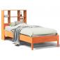 Preview: Massivholzbett mit Regal ohne Matratze Wachsbraun 100x200 cm