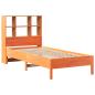 Preview: Massivholzbett mit Regal ohne Matratze Wachsbraun 100x200 cm