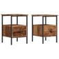 Preview: Nachttische 2 Stk. Altholz-Optik 34x36x50 cm Holzwerkstoff