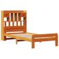 Preview: Massivholzbett mit Regal ohne Matratze Wachsbraun 75x190 cm