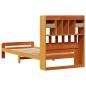 Preview: Massivholzbett mit Regal ohne Matratze Wachsbraun 75x190 cm