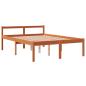 Preview: Seniorenbett Wachsbraun 135x190 cm Massivholz Kiefer
