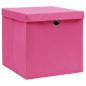 Preview: Aufbewahrungsboxen mit Deckeln 10 Stk. Rosa 32x32x32 cm Stoff