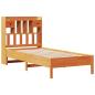 Preview: Massivholzbett mit Regal ohne Matratze Wachsbraun 100x200 cm