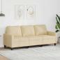 Preview: ARDEBO.de - 3-Sitzer-Sofa Creme 180 cm Stoff