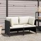Preview: 2-Sitzer-Gartensofa mit Kissen Schwarz Poly Rattan