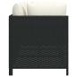 Preview: 2-Sitzer-Gartensofa mit Kissen Schwarz Poly Rattan