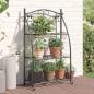 Preview: ARDEBO.de - Blumenregal Schwarz 56x30x96 cm Stahl
